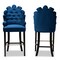 Baxton Studio Chloe Modern and Contemporary Navy Blue Velvet and Dark Brown Finished Wood 2-Piece Bar Stool Set 181-11008-Zoro - alternate 5